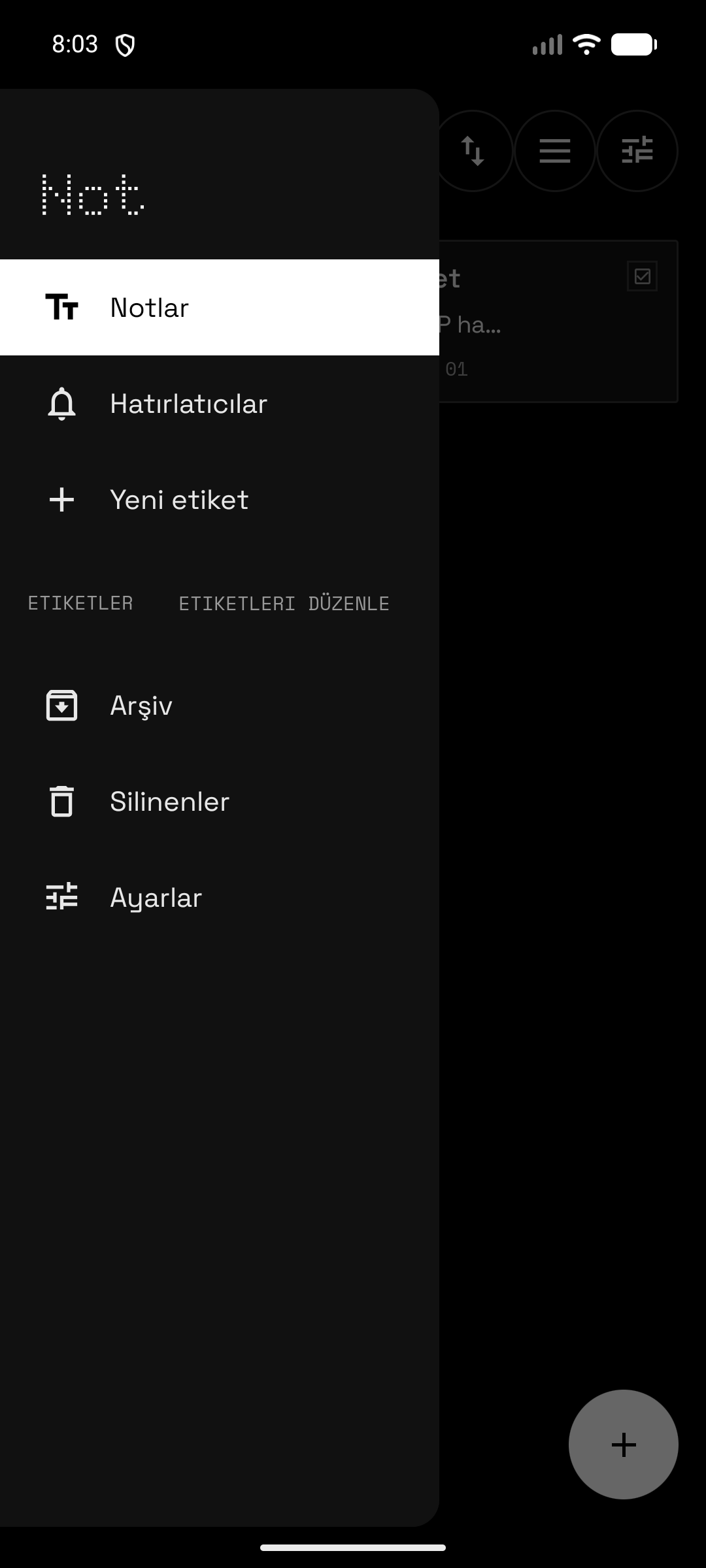 Not — Çekmece